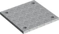 Patní deska MIB-CDH Žárově pozinkovaná (HDG – hot-dip galvanized) patní deska k uchycení nosníků MI k betonu